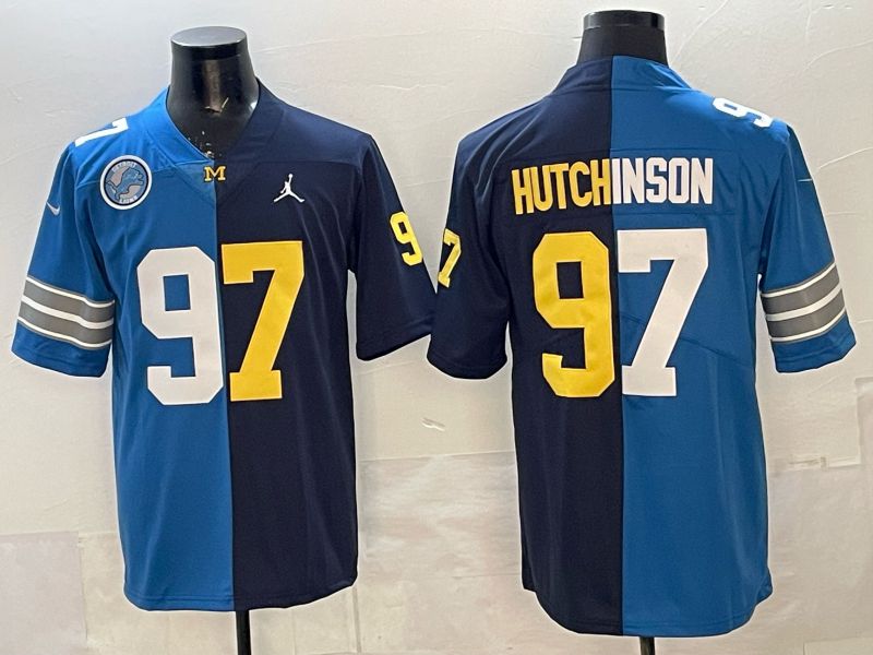 Men 2025 Detroit Lions #97 Hutchinson Blue black Limited NFL Jersey style 053->detroit lions->NFL Jersey